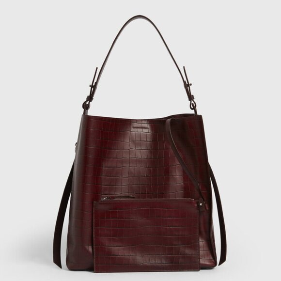 ALLSAINTS Polly Croc-Embossed Large Leather Tote - Picture 7 of 9
